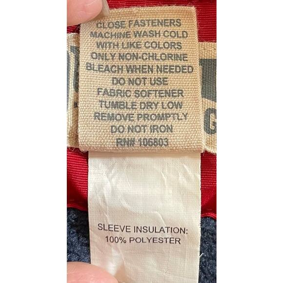 DULUTH TRADING Mens Full Zip Fleece Lined Jacket Red L Outdoor Utility Workwear - Picture 8 of 9